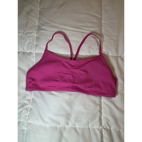NIKE Sports Bra Racerback Size Medium Bright Pink - Picture 1 of 6